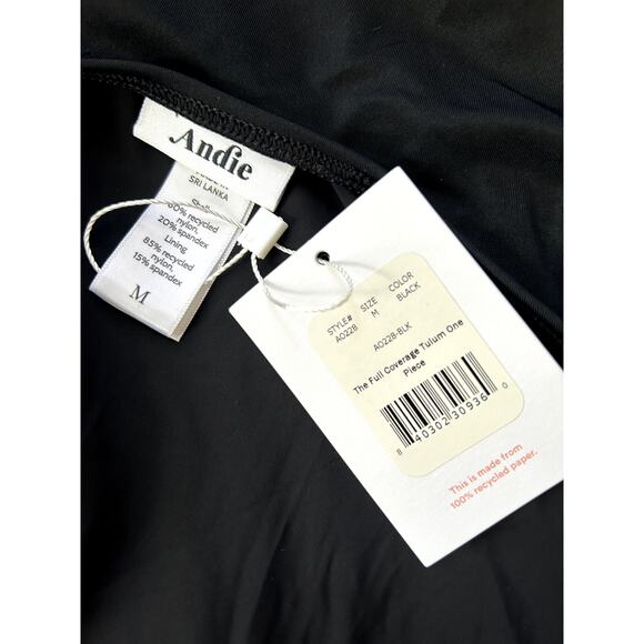 Andie Swim The Full Coverage Tulum One Piece in Black M NWT - Picture 8 of 9